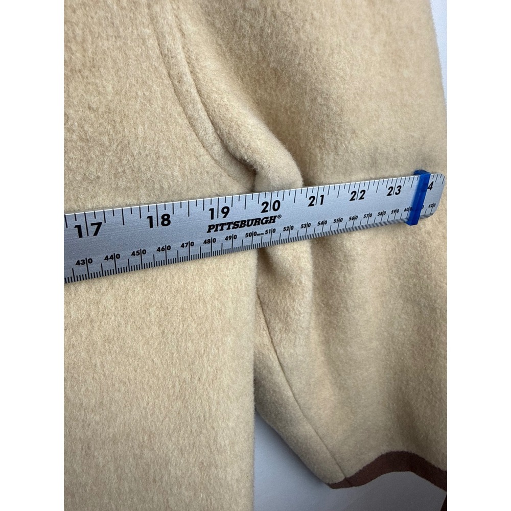 Fashionbilt Casuals Vintage 100% Pure Wool Button Coat Tan Brown - Picture 7 of 8